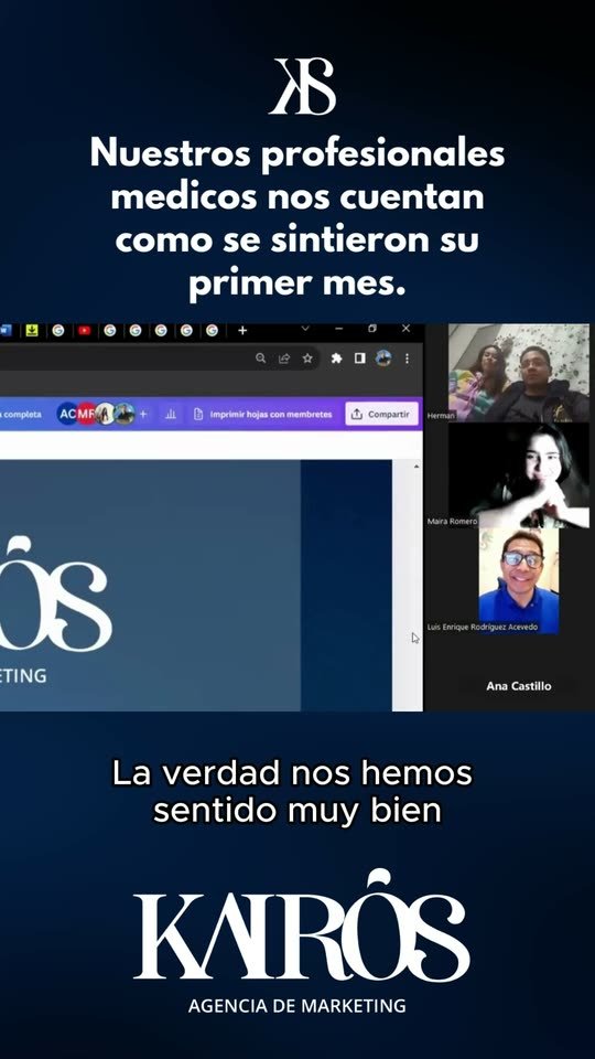 El Dr. Herman en videollamada con Kairós contando cómo les fue su primer mes